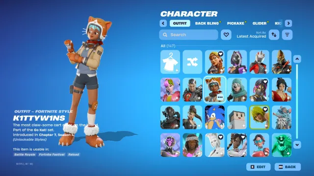 très juteux compte dans Fortnite, Vente, skins 147