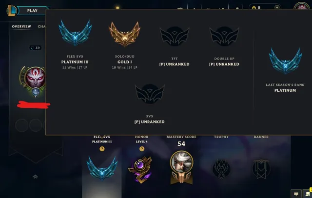 |EUW | ✅ Platinum 3 (17 LP) 👥Champions (46)HAND LEVEL S16, Sale, level 39, champions 8, skins 3, Platinum