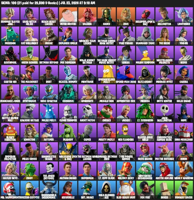 🔥100 SKINS | SUMMER SLAYER JONI☀️ | SAND WITCH HELSIE🏖️ | BEACH BEAST LUCIEN🌊 | EMAIL CHANGEABLE📧, Sale, skins 100