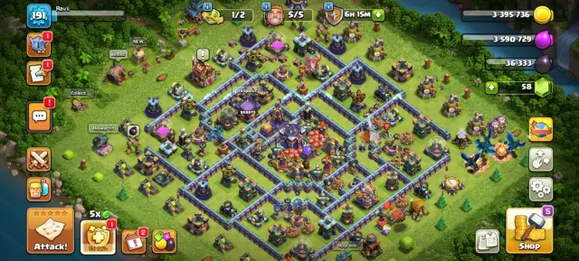 🟥⬛🛑Th 15 NEAR MAX🛑⚫XP 190🛑⚫Heroes Level-K65/Q80/MP50/W40/RC35🛑⚫Gems 170🛑⚫With Gmail🛑⚫Full Access, 15 TH Main Village, 10 TH Builder