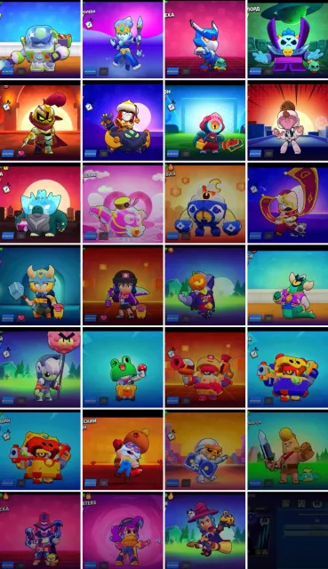 🏮HEROINE BIBI🏮GODZILA BUZZ🏮SOY DARYL🏮URAWITI JANET🏮🐥26 BUFFY🐥🍀5-11 POWER 90🍀💎GEMS💎🎀144 SKINS🎀, trophies 15000, brawlers 79, primes 1