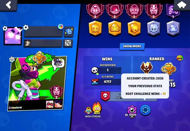 ACCOUNT WITH 2X PRO, TOPS IN FL, 17795 trophies, 100 brawlers, 10 primes
