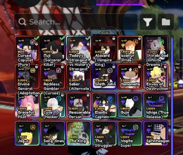 SALE| 🔥24 monarch 🔥5 shiny gojo vs Sukuna CHECK SCREENS, Accounts
