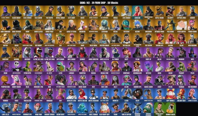 [PC/PSN/XBOX] 142 ск 🔥C1 OГ ФИОЛЕТОВЫЙ СКЕЛЕТ🔥Чёрный рыцарь🔥«Наследие Теслы»🔥The, Vente, skins 142