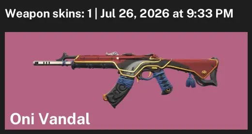 Vandal Demon +200 vp sale with native mail, Sale, Ranked locked, Agents: 7, Skins: 1