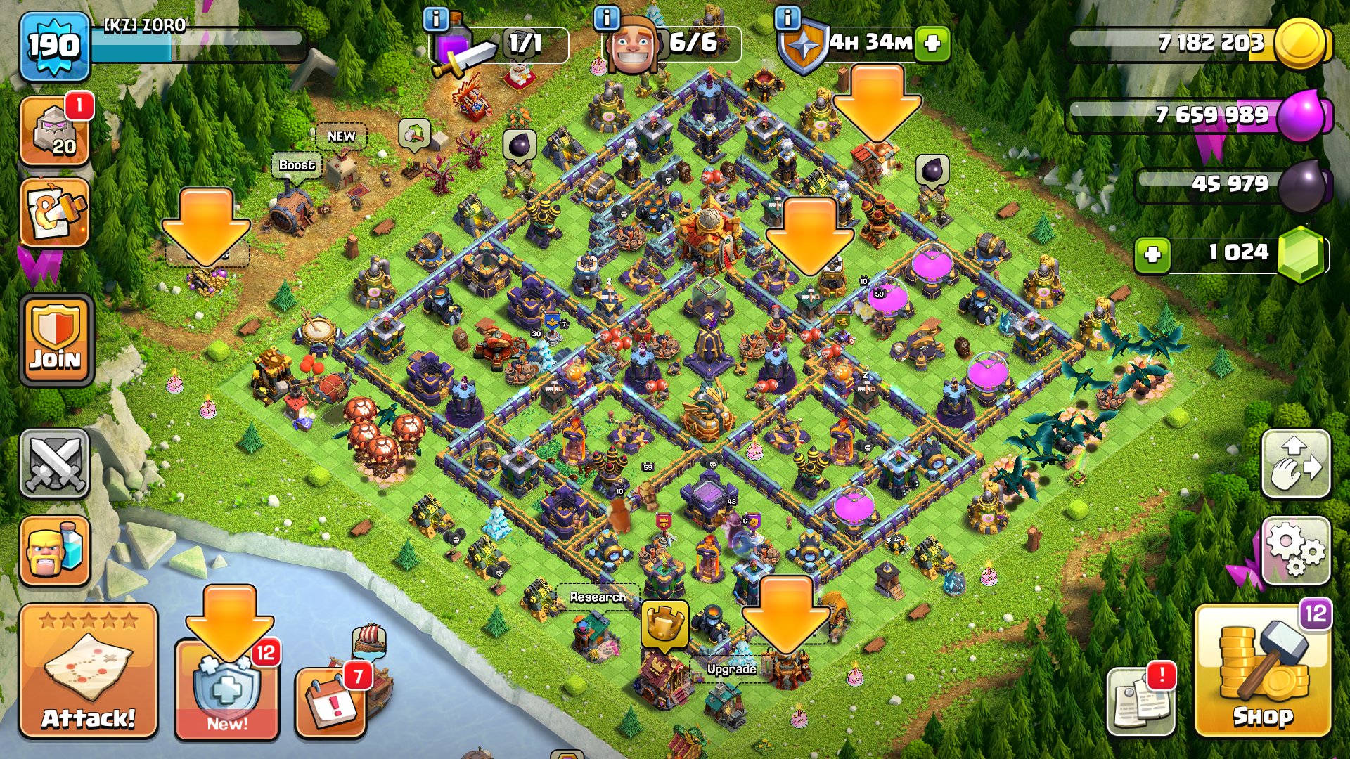 ✅[AUTO-ISSUE]💜16th💜10ds⭐️ 1039 Gems⭐️Lvl 190 👑Heroes 59\59\54\43\30\1 ✅tag:#YP92JLUGR, 16 TH Main Village, 10 TH Builder