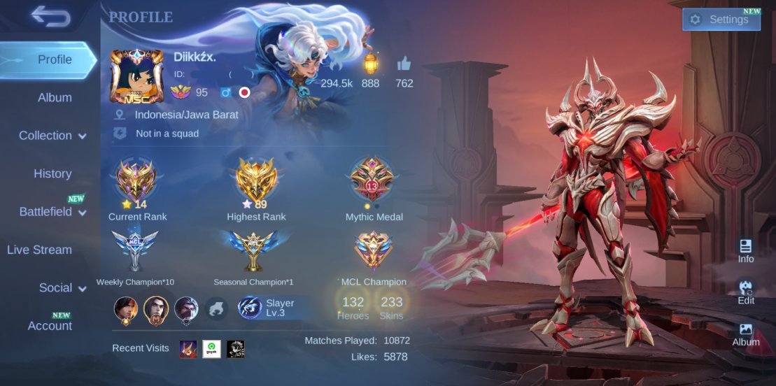 HIGH WIN RATE | NATALIA COLLECTOR + LUCKYBOX ZHASK + PRIME BEATRIX + M-WORLD YIN, Sale, Rank: Mythic, Level: 95, Winrate: 63%, Heroes: 132, Skins: 233