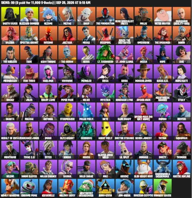💕98 skins💕OLD ACCOUNT FROM SEASON 8💕TAKE THE ELF,RAGE,MIDAS💕, Vente, skins 98