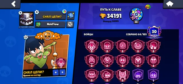 Thirteen - 2 primes, 2 Persians for 2500, trophies 34000, brawlers 64, primes 30