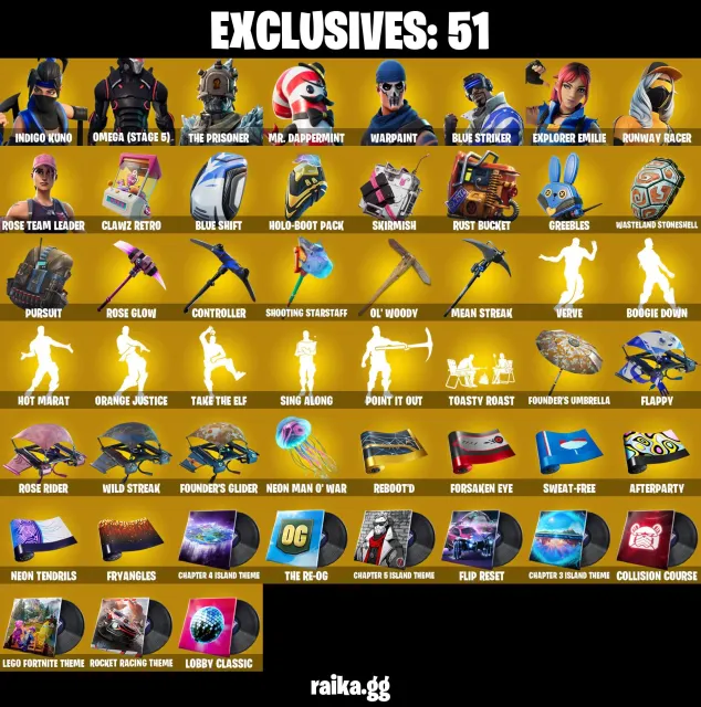 🔥 140 SKINS | OG STW 🧟 | INDIGO KUNO 🟣 | OMEGA (STAGE 5) ⚡ | EMAIL CHANGEABLE 📧, Sale, skins 140