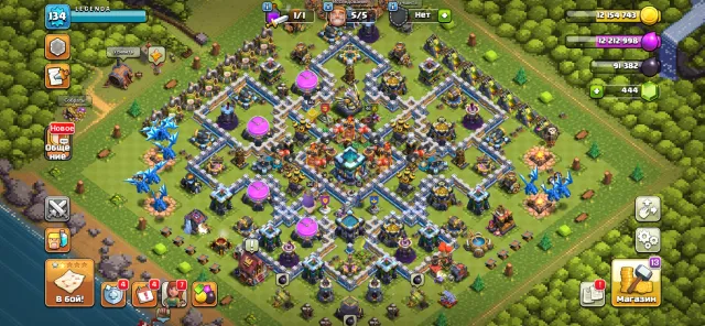 12th full 5 builders 444 gems, 13 TH Main Village, 8 TH Builder