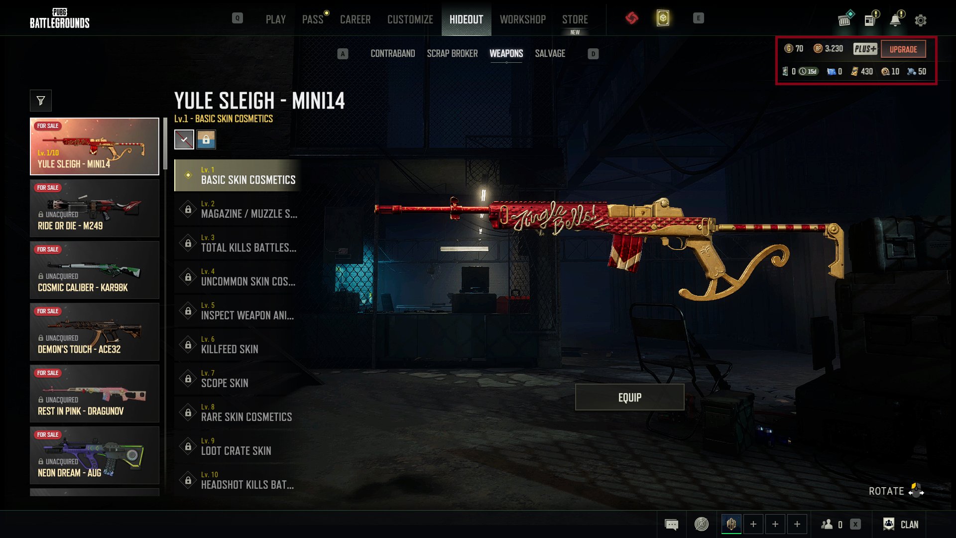 🧣[PROGRESSIVE] YULE SLEIGH MINI14🧣🔥430 COUPONS🔥JIGGING HOODIE + SON OF SANTA🔥TATTOO✅AUTODELIVERY✅🔥, No BATTLEGROUNDS Plus