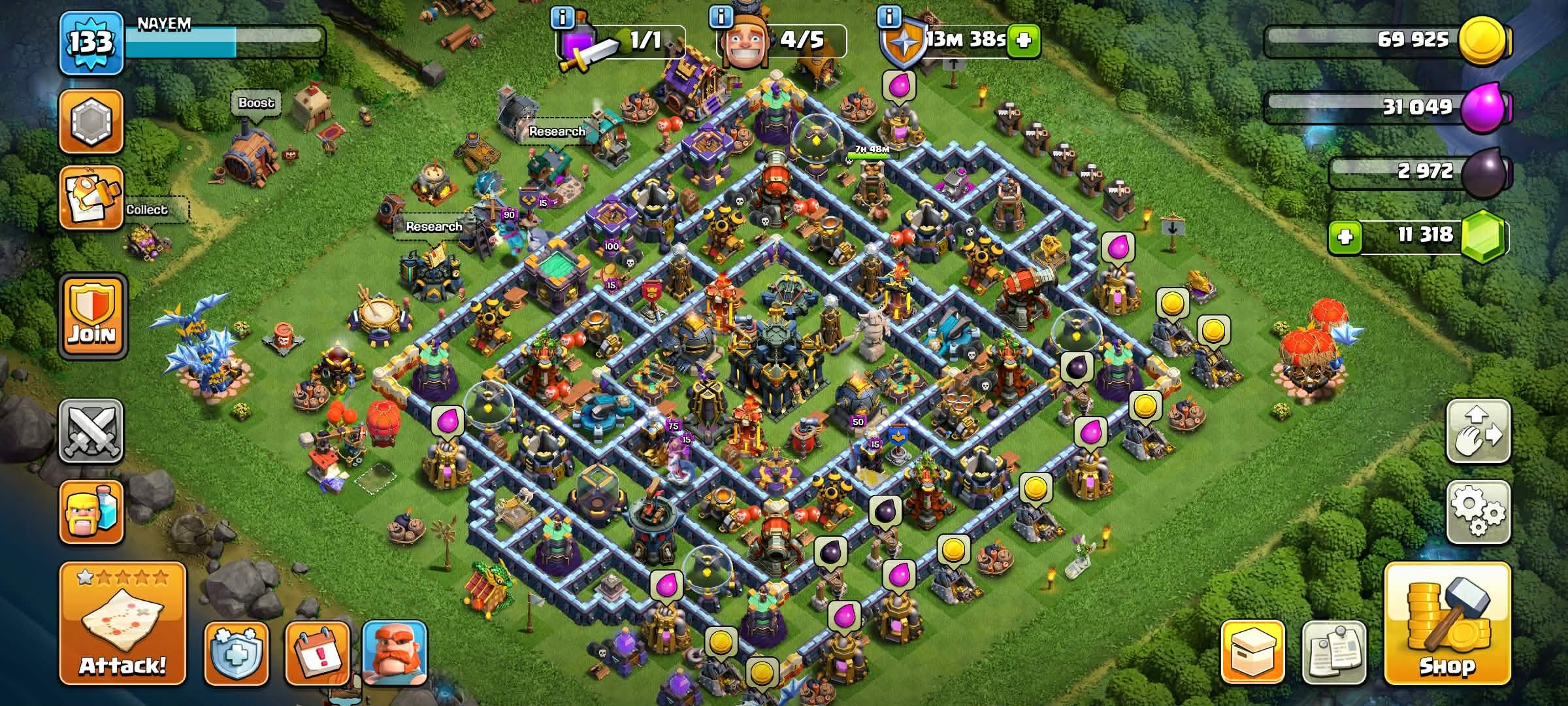 TH 17 🧩11,300+ Gems🧩HERO: 11/23/10/15/13🧩Change Name Free Gems🧩Builder Hall 10[FAST DELIVERY], 17 TH Main Village
