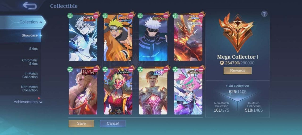 Close World Collector➤Collector Yss⇨Dyroth⇨Ling⇨Granger⇨Aamon⇨Papol➤Kishin Lanch➤Pharsha Neo➤, Sale, Rank: Mythical Immortal, Level: 158, Winrate: 52%, Heroes: 132, Skins: 626