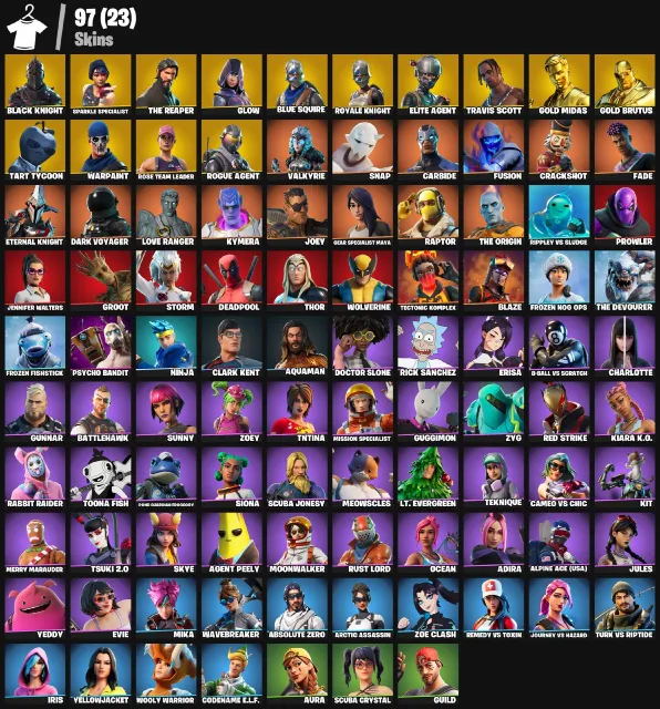 97 skins | OG STW | Black Knight | Travis Scott | Sparkle Specialist | The Reaper |