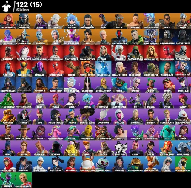 🟣 122 SKINS 🟣 1935 LVL 🟣 0 VB 🟣 The Imagined🟣Predator🟣Torin🟣Snap🟣Nezumi🟣The Ageless🟣Fade🟣Mal, Sale, skins 122
