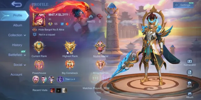 ✅ MAX EMBLEM SPONGEBOB CYCLOPS ✨ MYTHIC CLINT 🔰 3 LIGHTBORN 💠 13 EPIC SKIN 📧 TAKE EMAIL, Продажа, Ранг: Легенда, Уровень: 55, Процент побед: 53%, Герои: 111, Облики: 157