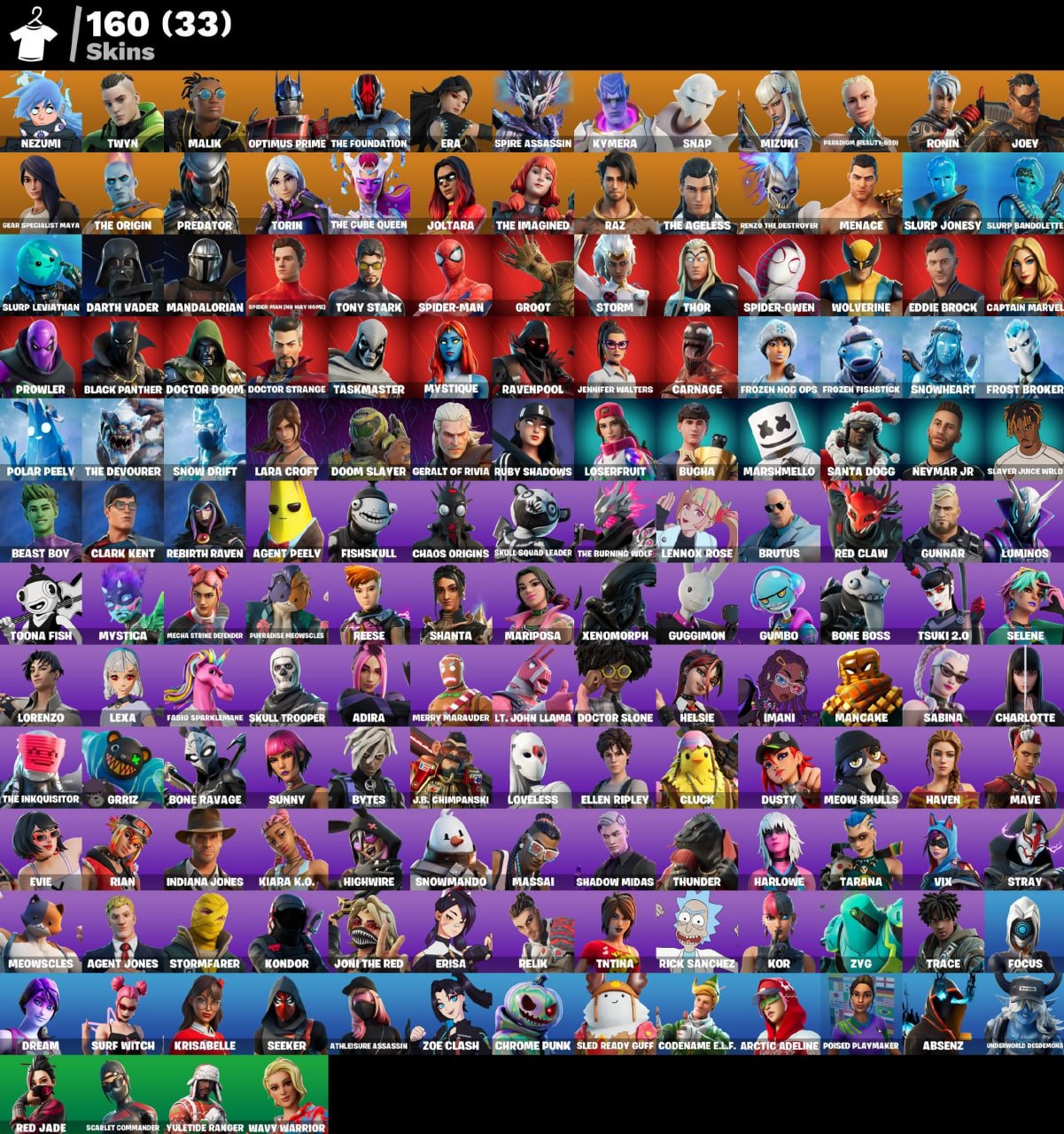 🎮 Level 2413 💰 200 V-bucks 👕 160 skins Nezumi | Twyn | Malik | Optimus Prime | The Foundation | Era, Sale, skins 160