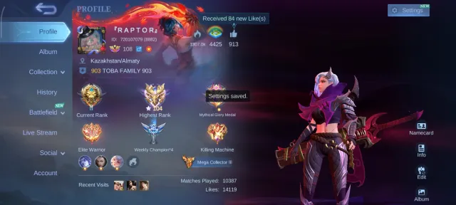 Mega Collector 3 Max rank 100+, Sale, Rank: Legend, Level: 106, Win rate: 56%, Heroes: 126, Skins: 600