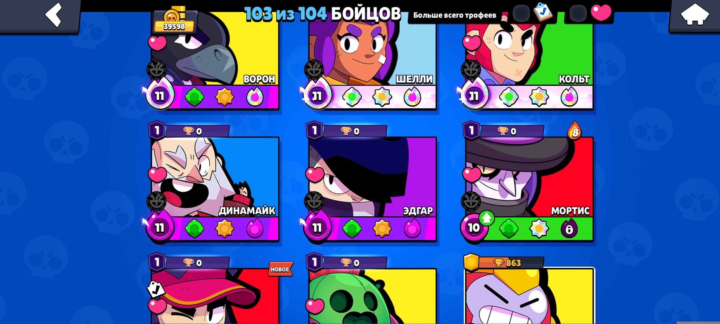 Sell akk brawl starsrjdndn, trophies 39598, brawlers 104, primes 22