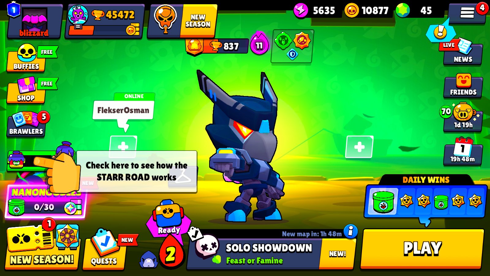 45472 Trophies | 89 Brawler | 36 MAX, 20 Hyper | 164 Skins - 4 Gyper, 5 Legend, 4 Mythic, 46 Epic, trophies 45472, brawlers 89, primes 1
