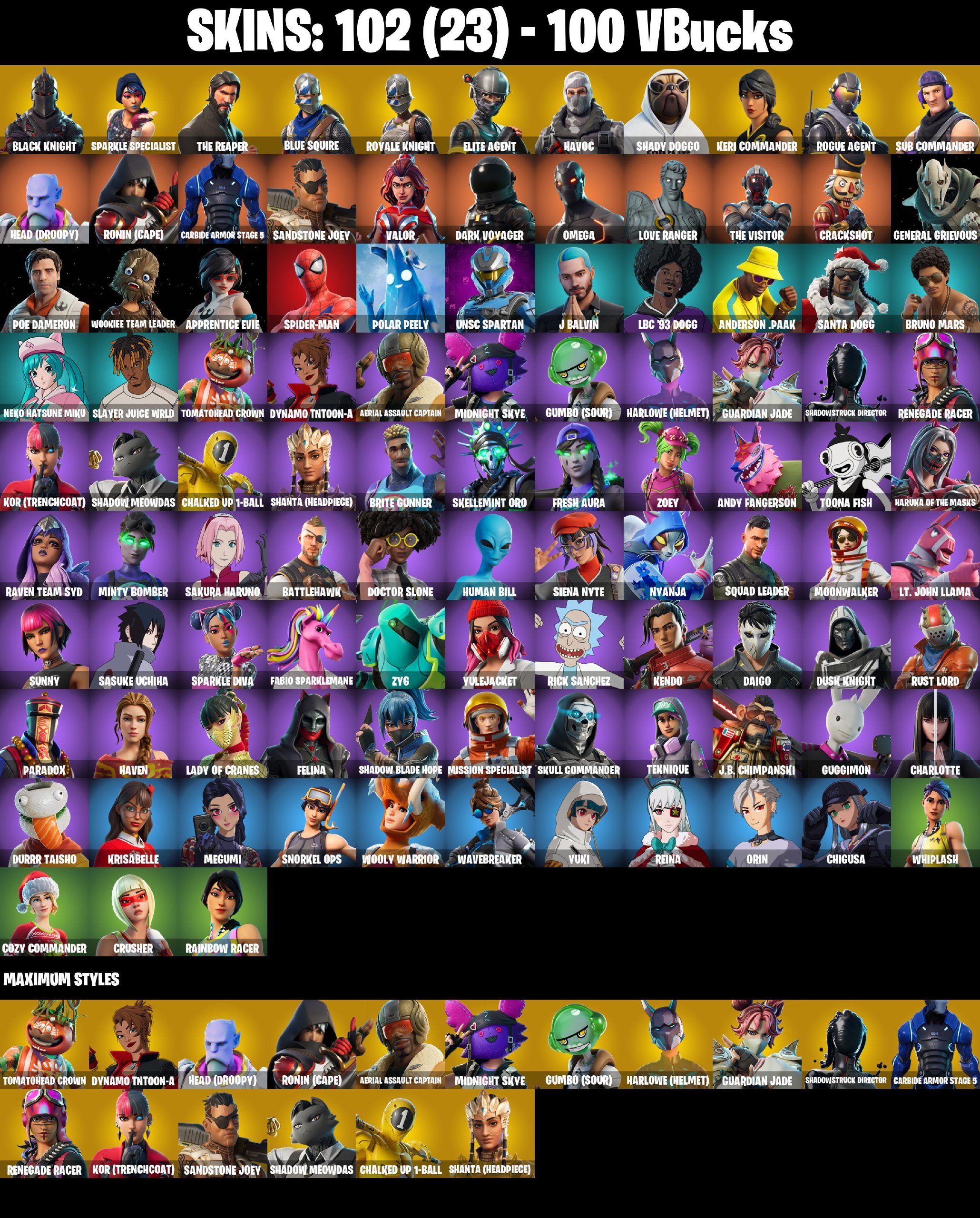 [PC/NS/XBOX] 102 SKINS | Black Knight | Sparkle Specialist | Royale Knight | Blue Squire, Sale, skins 102