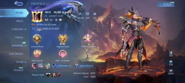 🔥 Prime Granger Gaara Vale pegasus badang EPIC valir Uranus change emblem💥, Sale, Rank: Mythic, Level: 49, Winrate: 50%, Heroes: 94, Skins: 127