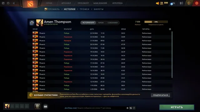⚔️Unsterblich⚔️💎Erste E-Mail und Brief💎Ohne Aufladungen💎✅22 Trophäenlevel✅, Verkauf, 7550 MMR, 9291 Anstand, 9291 Höflichkeit, 280 Spiele, 350 Stunden