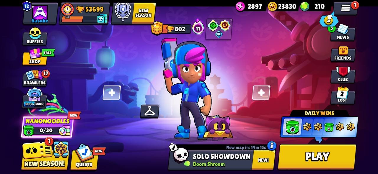 53k trophies, Star Shelly + Antivirus 8-Bit, 97 Brawlers, 12 Leg, 41 11 + 39 Hypercharges,, trophies 53000, brawlers 97