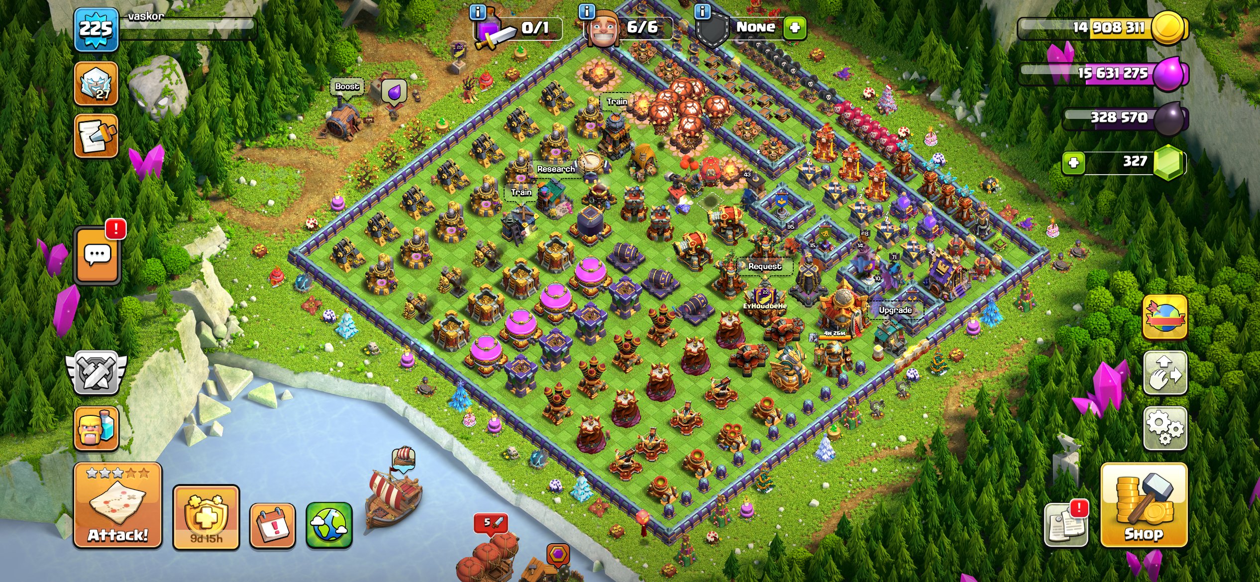 ☑️Th 17 (227lvl) MAX ☑️|| 83-95-60-70-44-4 ||🚨12 EQUIPMENTS 🚨~~BH 💯 max🔥|| FULL ACCESS ✅, 17 TH Main Village, 10 TH Builder