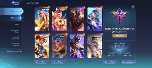 Ducati Leomord Prime Claude LUCKYBOX Kaja Star Lesley deluxe 31 EPIC Recall MC 155 Dra, Sale, Rank: Mythic, Level: 72, Winrate: 54%, Heroes: 108, Skins: 217