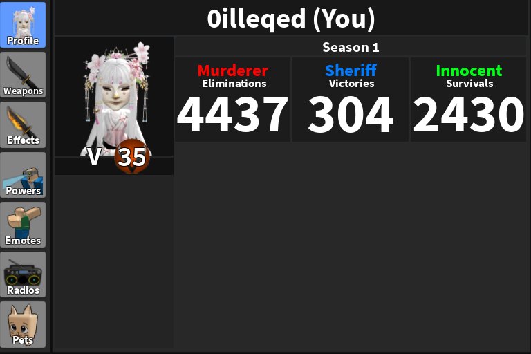 ✨BEST FEMALE ACCOUNT✨TOTAL 5,000+ ROBUX✨MASSIVE PROGRESS IN MM2✨, Sale, Voice chat: Yes