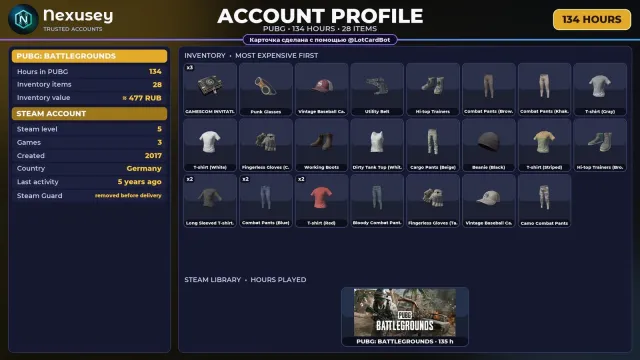 🚀 【PUBG】 ✨ 134 ЧАСА В PUBG | ЕСТЬ СКИНЫ (28) ✨ ПОЛНЫЙ ДОСТУП #44UFEF, Нет BATTLEGROUNDS Plus