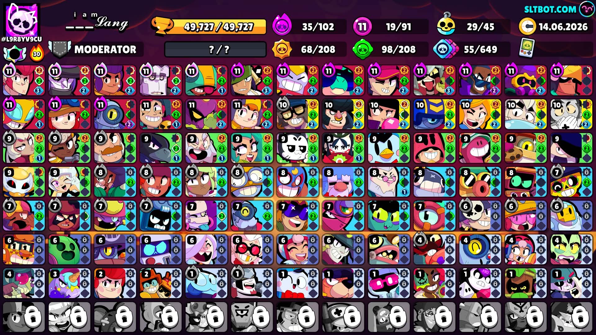 49k trophy | 35x hyper | 25 prestige | 19x max | ios + Android, trophies 49000, brawlers 91