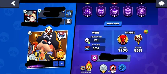 Selling account, 45000 trophies, 106 brawlers, 22 primes