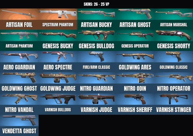 26 skins 👑 1 KNIFE👑Phantom "Spectrum"👑Rapier "Master"👑Vandal "Nitro"👑Operator "Nitro"👑Genesis, Sale, Calibration ready, Agents: 12, Skins: 26