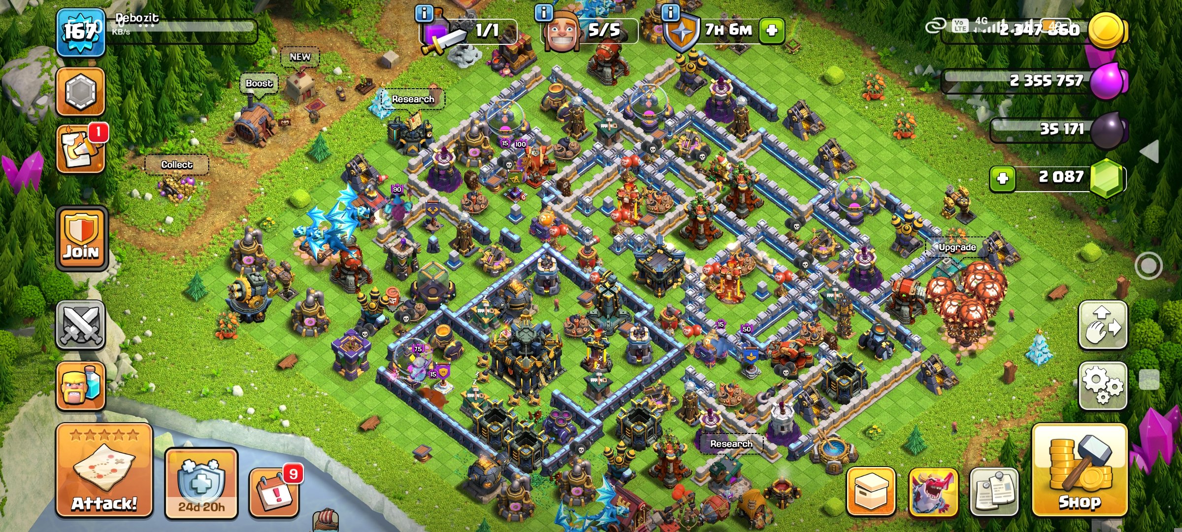 🛡️ TH 17 Max ~~ Heroes-66/73/38/20 ~~ 9× Hero Skin ~~ All Epic Equipment ~~ Fast Delivery 💥