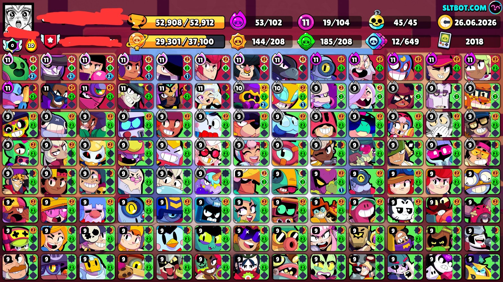 🔥 Sell 2018y personal account 🔥 Lots of resources and exclusive skins 🔥, trophies 52908, brawlers 104