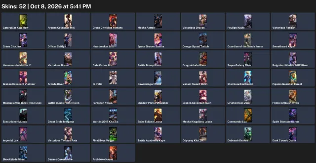 Platinum | 127 champions | 52 skins | 275 level | #91648, Sale, level 275, champions 127, skins 52, Platinum