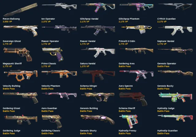 VA4760 EU EU | previous rank: Platinum 1 | 30 skins | Recon Balisong + Glitchpop Vandal, Sale, Platinum 1, Agents: 20, Skins: 30
