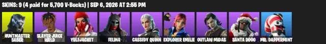 ✅COMPTE POUR BASE ✅ACCÈS COMPLET✅ À PARTIR DU 8 MAI 2026✅ 9 Skins Huntmaster Saber | Juice WRLD | Yulejacket, Vente, skins 9