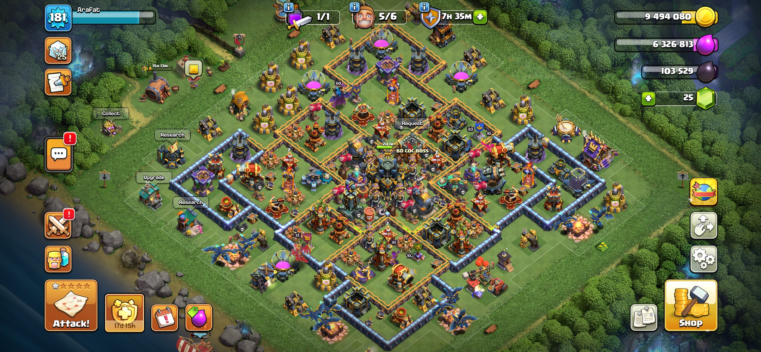 ☑️TH 17 near max☑️ || 80-91-60-70-43-13 || 6️⃣builders || 🚨14 EQUIPMENTS 🚨|| FULL ACCESS ✔️, 17 TH Main Village, 10 TH Builder