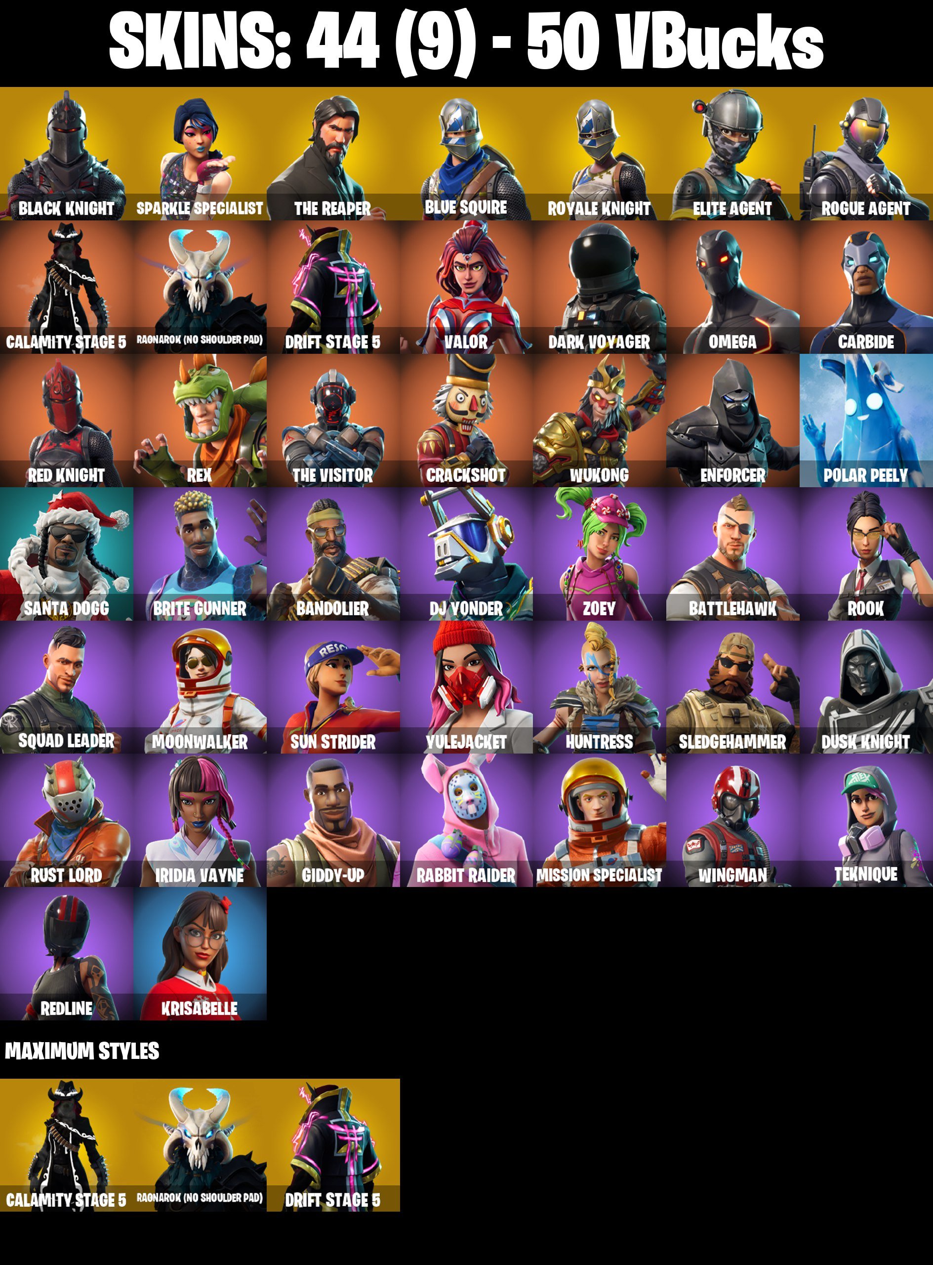 [PC/NS/XBOX] 54 SKINS | Black Knight | Sparkle Specialist | Royale Knight | Blue Squire, Sale, skins 54