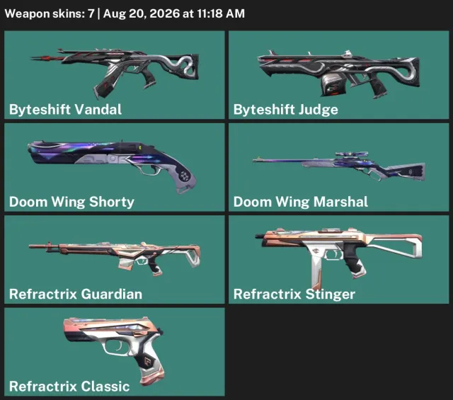 Skins on the screenshot + SKINS FROM THE NEW BP (THAT IS, THE ACCOUNT HAS A PURCHASED BATTLE PASS), Sale, Under calibration, Agents: 7, Skins: 10