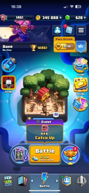 Cool account has 8 years of play medal, 27 arena, 1451 level, 11006 trophies, 123 cards, 22 leg, No
