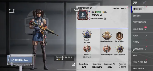 ✅M416 Skyblade ур.4✅x1 Ultimate✅4 Миф. сета✅S686 ур.2✅, Продажа, 49 уровень, Ранг: Алмаз, 1-9 мифик скинов, 1-9 прокачиваемых оружий, 1-4 килл чатов, Нет спорт каров