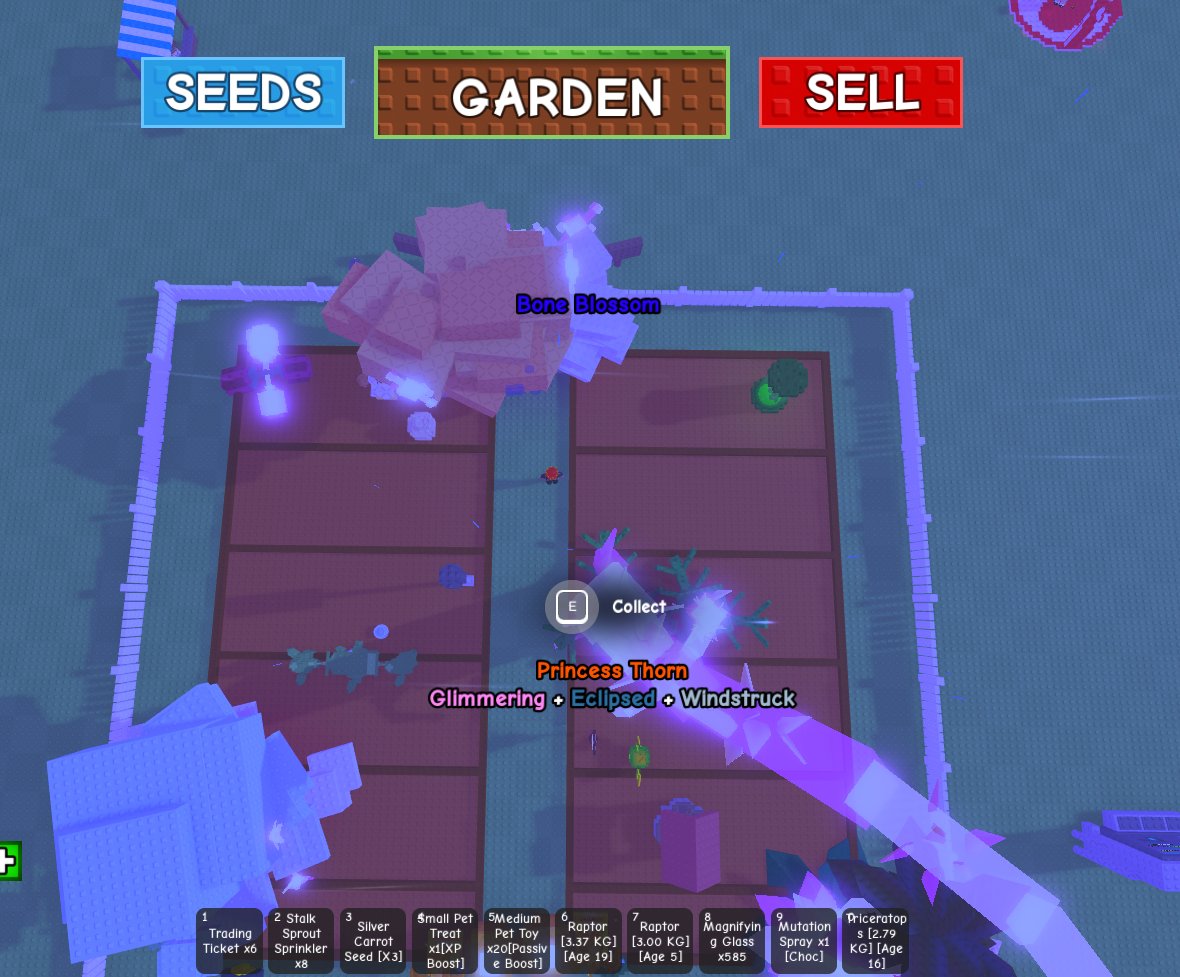 🔥❤️2 Bone Blossom Trees + 2 Princess Thorns + Tranquil Bloom in GaG🔥❤️FULL RE-BINDING🔥❤️, Sale, Voice chat: No