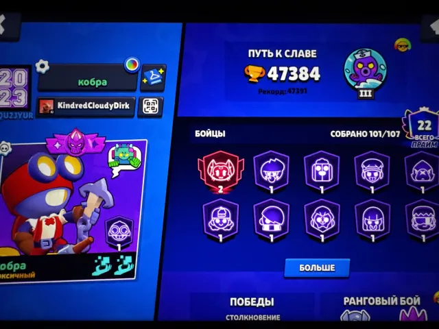 FULL ACCOUNT TRANSFER TO YOUR EMAIL 6 LEGENDARY SKINS, 47000 TROPHIES, 101 BRAWLERS, 22 PRIMES