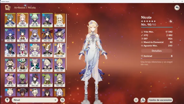 Lohen + weapon, Nicole, Citlali, Mona, Keching, Tighnari, Любая платформа, Почта привязана, Люмин, Прокачанный, AR 55, Примогемы 100