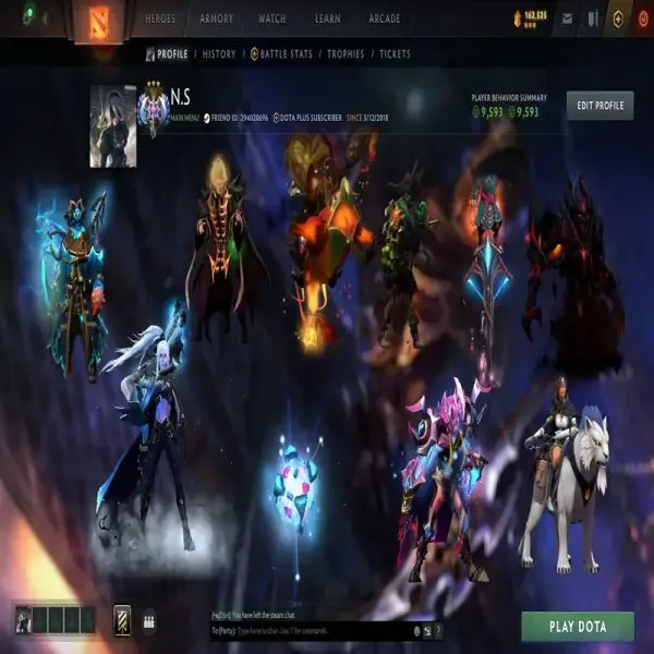 SELL Dota 2 Account (Ancient 2) (DROW ARCANA), Продажа, 4154 MMR, 9550 порядочности, 9550 вежливости, 129 матчей, 2400 часов